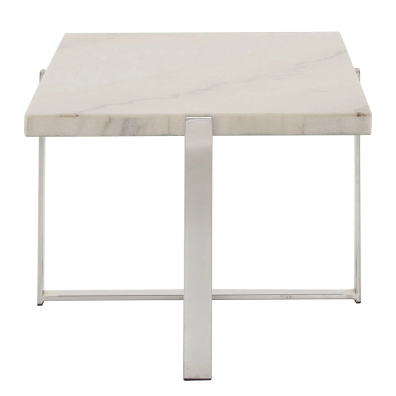 Azel Marble-top Chrome Framed Coffee Table or Table Set by iNSPIRE Q Modern