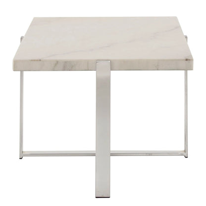 Azel Marble-top Chrome Framed Coffee Table or Table Set by iNSPIRE Q Modern