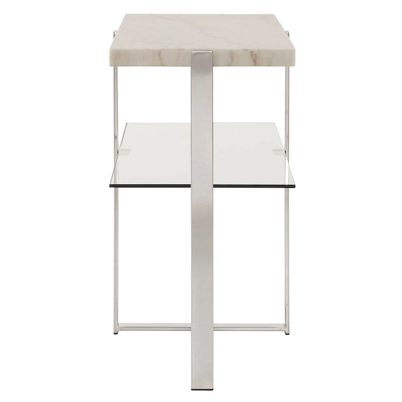 Azel Marble-top Chrome Framed Coffee Table or Table Set by iNSPIRE Q Modern