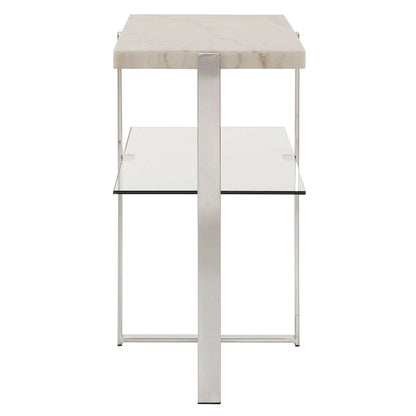 Azel Marble-top Chrome Framed Coffee Table or Table Set by iNSPIRE Q Modern