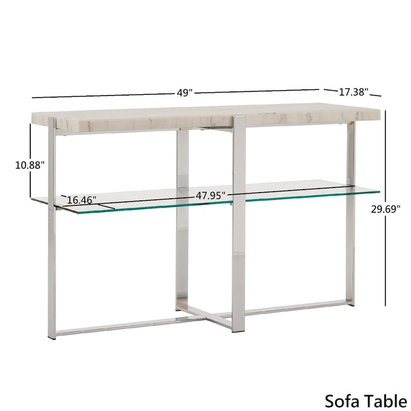 Azel Marble-top Chrome Framed Coffee Table or Table Set by iNSPIRE Q Modern