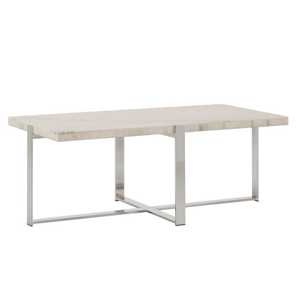 Azel Marble-top Chrome Framed Coffee Table or Table Set by iNSPIRE Q Modern