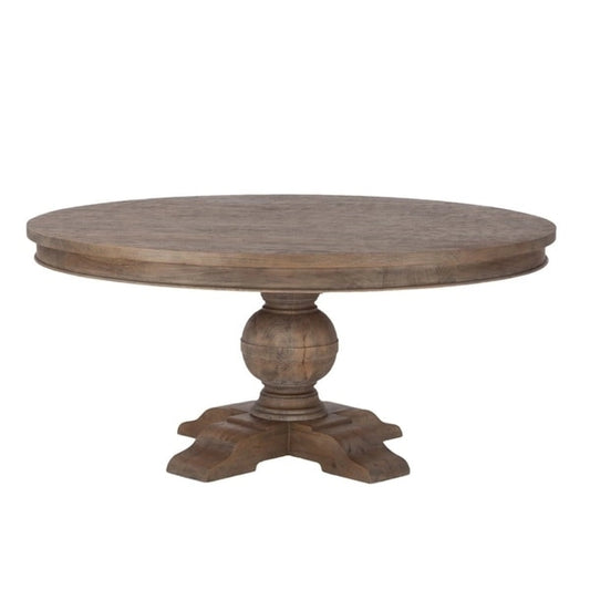 Copper Grove Asperg Brown Weathered Teak Round Dining Table