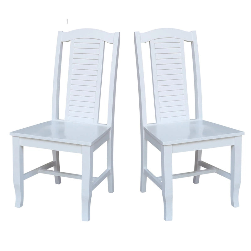 Solid Wood Seaside Dining Chairs - Set of Two