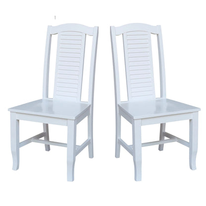 Solid Wood Seaside Dining Chairs - Set of Two