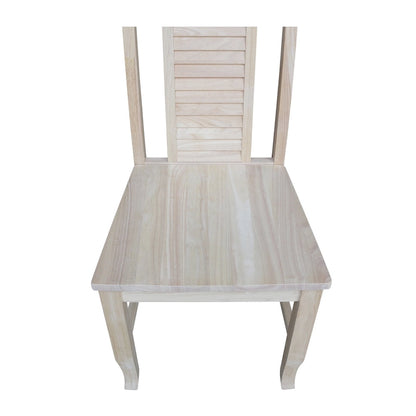Solid Wood Seaside Dining Chairs - Set of Two
