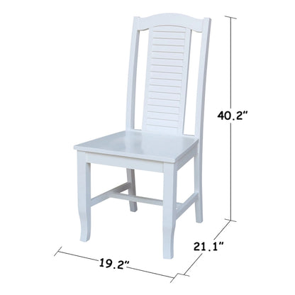 Solid Wood Seaside Dining Chairs - Set of Two