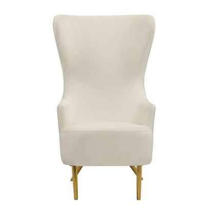 Inspire Me Home Decor Julia Cream Wingback Velvet Chair