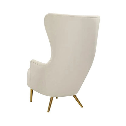 Inspire Me Home Decor Julia Cream Wingback Velvet Chair