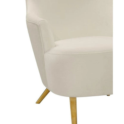 Inspire Me Home Decor Julia Cream Wingback Velvet Chair