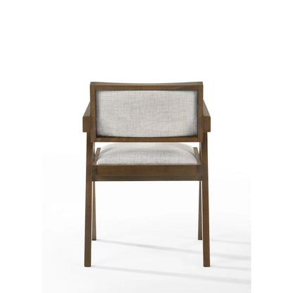 Modrest Fern Modern Walnut and Beige Dining Chair (Set of 2)