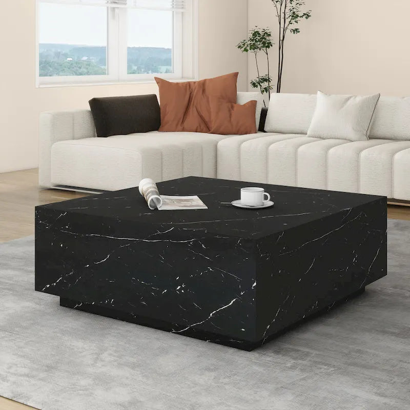 Faux Marble Square Coffee Table
