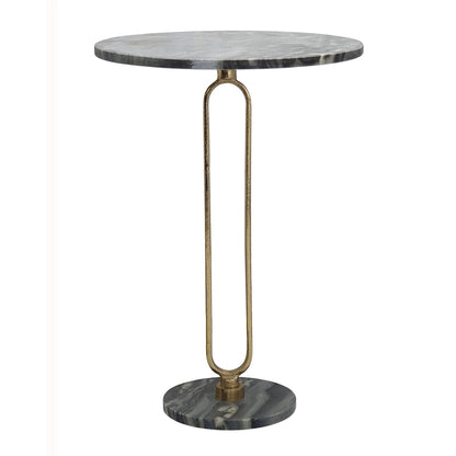 A&B Home Alexus Oval Steam Marble Table - Black/Gold