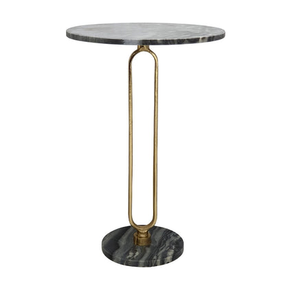 A&B Home Alexus Oval Steam Marble Table - Black/Gold