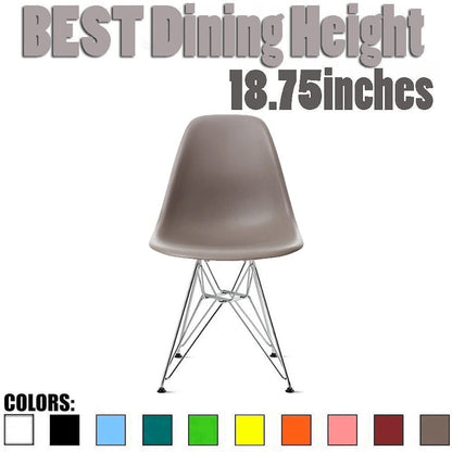 Designer Plastic Chairs Chrome Silver Wire Legs Retro Dining Accent Molded Shell Desk Office Work Chrome Base Kitchen