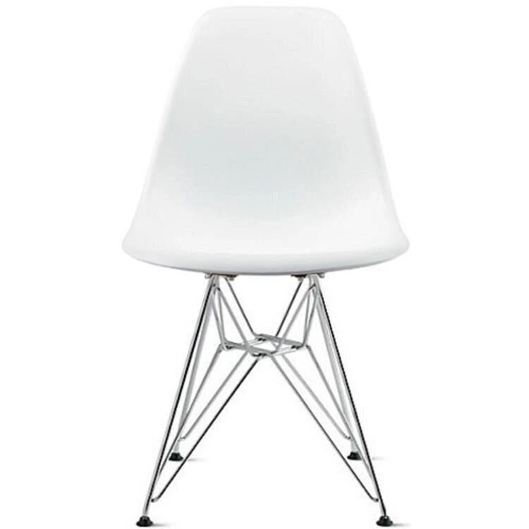 Designer Plastic Chairs Chrome Silver Wire Legs Retro Dining Accent Molded Shell Desk Office Work Chrome Base Kitchen