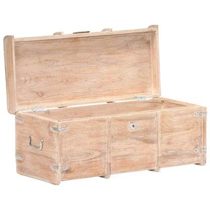 vidaXL Storage Chest Storage Trunk with Latch for Bedroom Solid Wood Acacia - 35.4x15.7x15.7 (W x D x H)