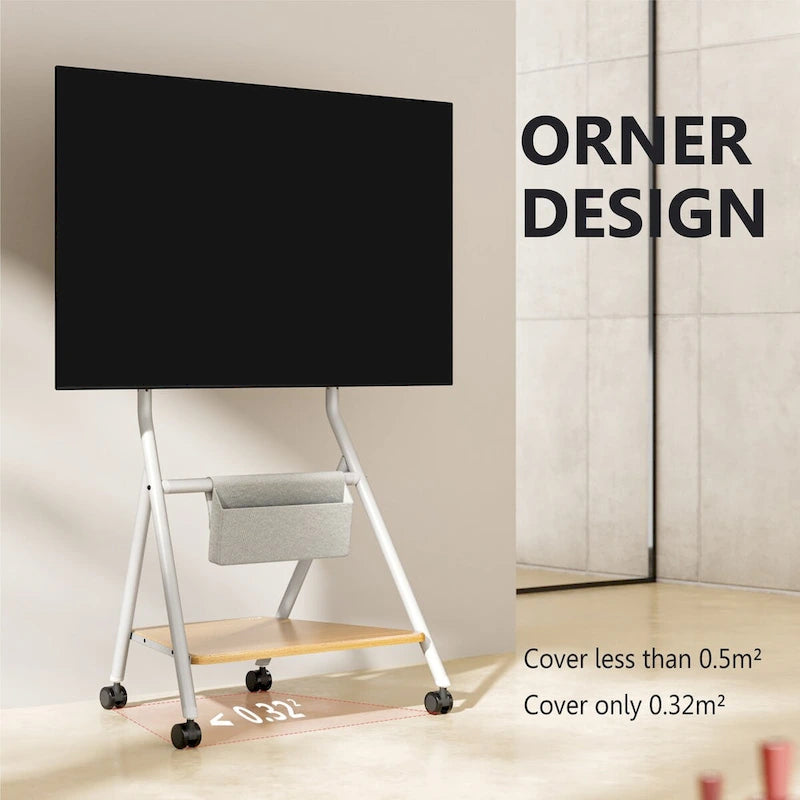 FITUEYES Mobile TV Cart for Office Classroom Rolling TV Stand with Wheels for 45-88 Inch TV