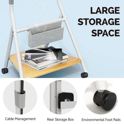 FITUEYES Mobile TV Cart for Office Classroom Rolling TV Stand with Wheels for 45-88 Inch TV