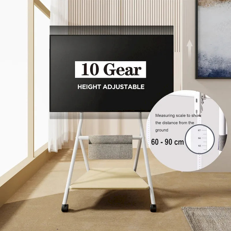 FITUEYES Mobile TV Cart for Office Classroom Rolling TV Stand with Wheels for 45-88 Inch TV