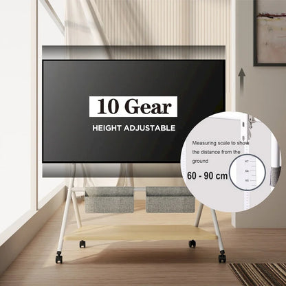 FITUEYES Mobile TV Cart for Office Classroom Rolling TV Stand with Wheels for 45-88 Inch TV