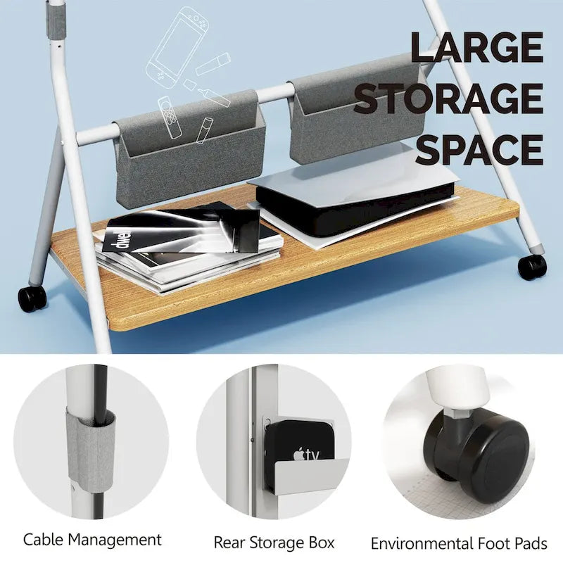 FITUEYES Mobile TV Cart for Office Classroom Rolling TV Stand with Wheels for 45-88 Inch TV
