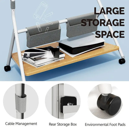 FITUEYES Mobile TV Cart for Office Classroom Rolling TV Stand with Wheels for 45-88 Inch TV