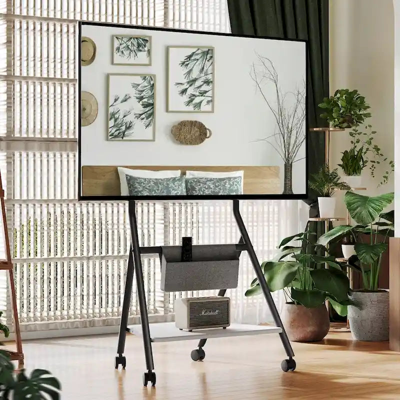 FITUEYES Mobile TV Cart for Office Classroom Rolling TV Stand with Wheels for 45-88 Inch TV