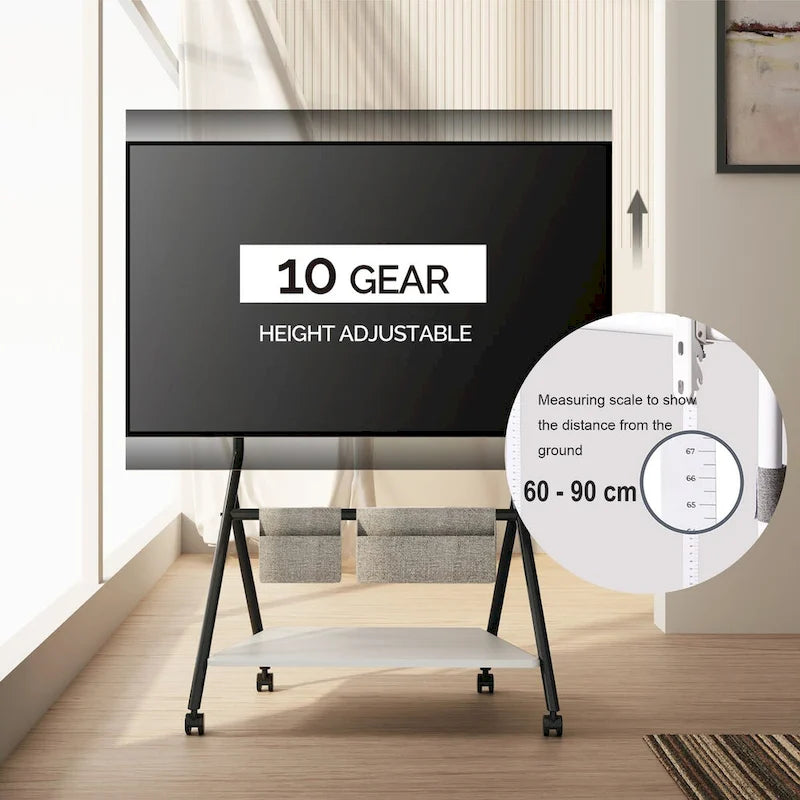 FITUEYES Mobile TV Cart for Office Classroom Rolling TV Stand with Wheels for 45-88 Inch TV