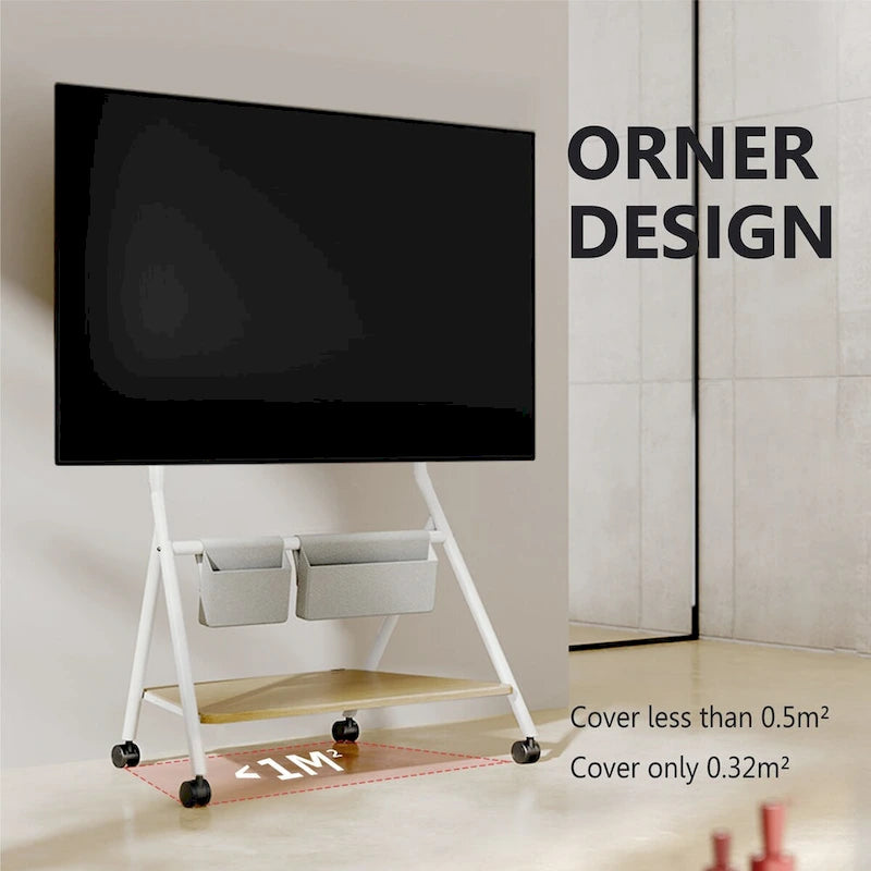 FITUEYES Mobile TV Cart for Office Classroom Rolling TV Stand with Wheels for 45-88 Inch TV