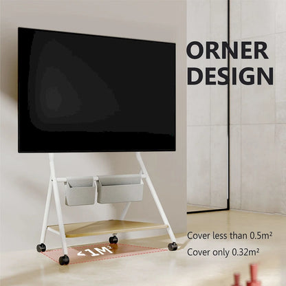 FITUEYES Mobile TV Cart for Office Classroom Rolling TV Stand with Wheels for 45-88 Inch TV