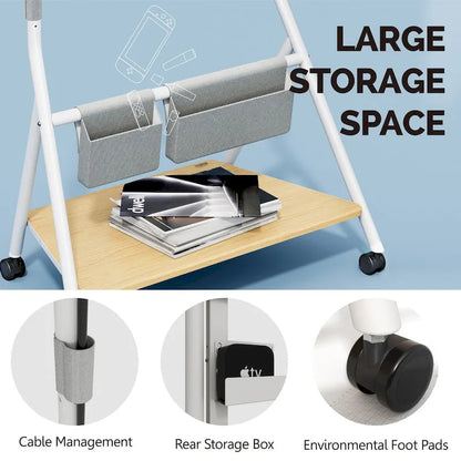 FITUEYES Mobile TV Cart for Office Classroom Rolling TV Stand with Wheels for 45-88 Inch TV