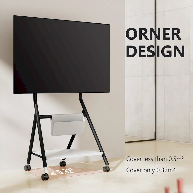 FITUEYES Mobile TV Cart for Office Classroom Rolling TV Stand with Wheels for 45-88 Inch TV