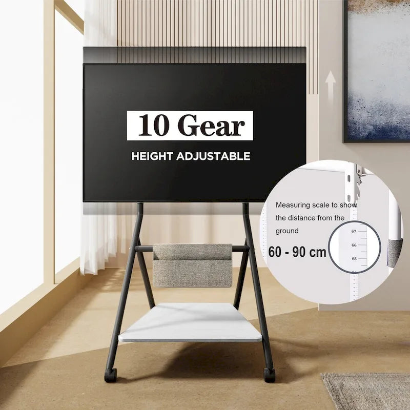 FITUEYES Mobile TV Cart for Office Classroom Rolling TV Stand with Wheels for 45-88 Inch TV