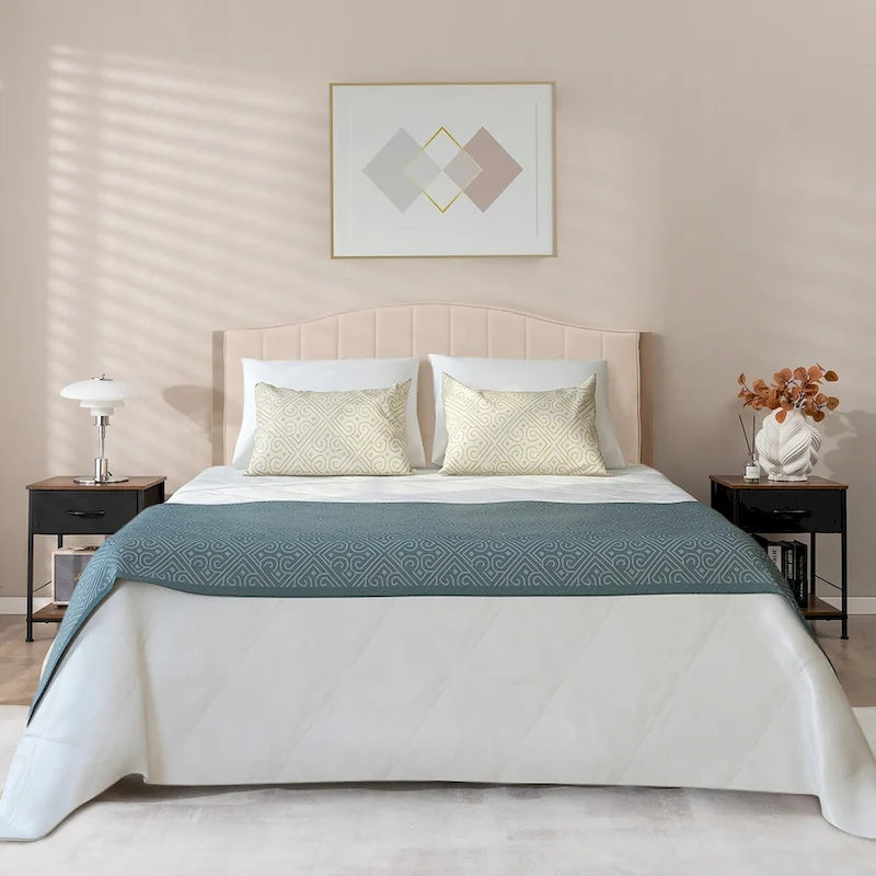 Costway 2 PCS 2-tier Nightstand Bedside End Sofa Table with Drawer - 16 x 16 x 21 (L x W x H)