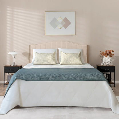 Costway 2 PCS 2-tier Nightstand Bedside End Sofa Table with Drawer - 16 x 16 x 21 (L x W x H)