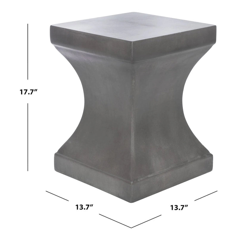 SAFAVIEH Selvaggia Concrete Indoor/ Outdoor Accent Table - 13.7x13.7x17.7 - 14Wx14Dx18H