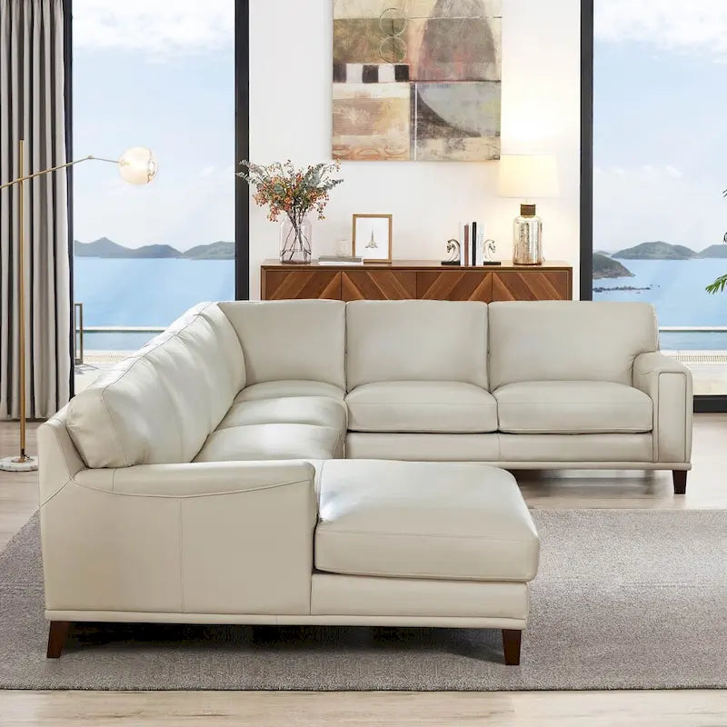 Hydeline Hayward Top Grain Leather Sectional Sofa with Chaise