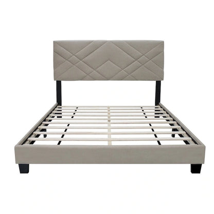 Queen Size Adjustable Upholstered Bed Frame Stain Resistant Cleans Up