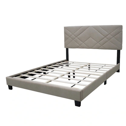 Queen Size Adjustable Upholstered Bed Frame Stain Resistant Cleans Up