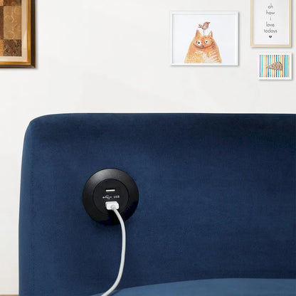 Velvet Futon Sofa Bed Convertible Sofa Couch with Adjustable Backrest, Daybed Guest Bed for Living Room - 2-Person