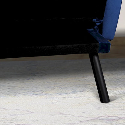 Velvet Futon Sofa Bed Convertible Sofa Couch with Adjustable Backrest, Daybed Guest Bed for Living Room - 2-Person