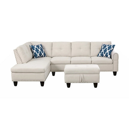Alger 98 Wide Left Hand Facing Sofa & Chaise with Ottoman