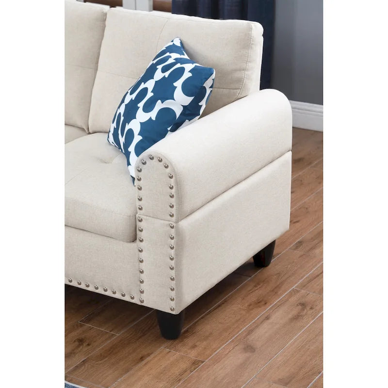 Alger 98 Wide Left Hand Facing Sofa & Chaise with Ottoman