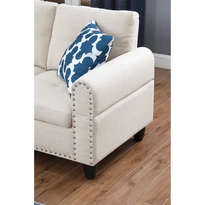 Alger 98 Wide Left Hand Facing Sofa & Chaise with Ottoman