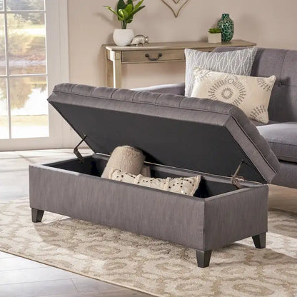 Modern Upholstered Storage Bench for Living Room Entryway