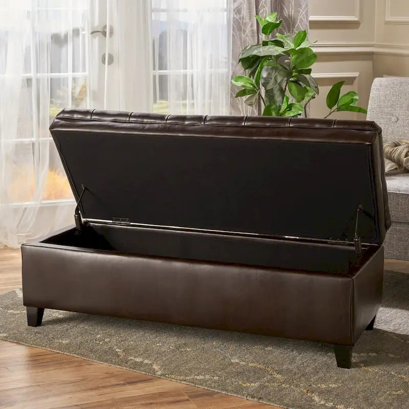 Modern Upholstered Storage Bench for Living Room Entryway