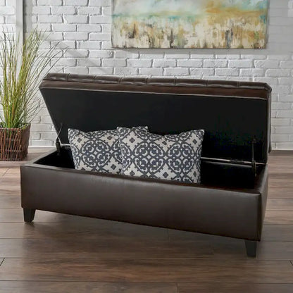 Modern Upholstered Storage Bench for Living Room Entryway