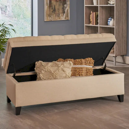 Modern Upholstered Storage Bench for Living Room Entryway