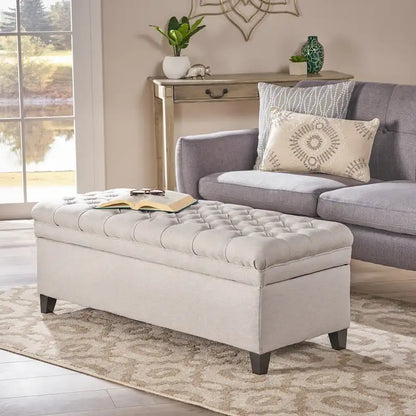 Modern Upholstered Storage Bench for Living Room Entryway